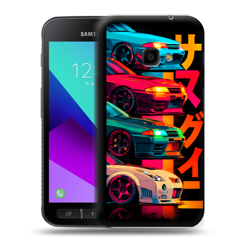 Пластиковый чехол на Samsung Galaxy Xcover 4 с принтом Гоночные машины Пластиковый чехол на Samsung Galaxy Xcover 4 с принтом Гоночные машины
