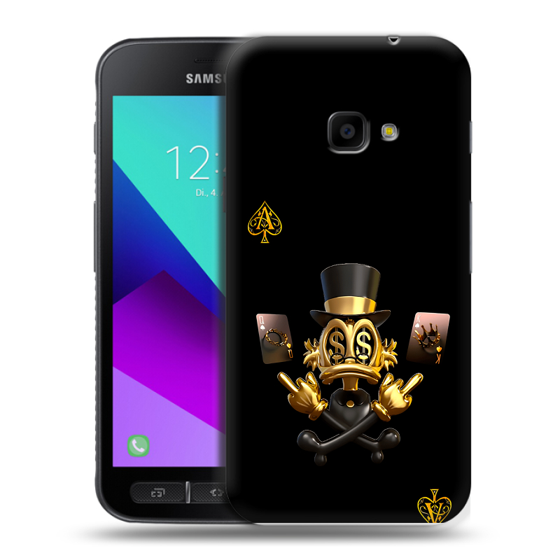 Пластиковый чехол на Samsung Galaxy Xcover 4 с принтом Золотой скрудж макдак Пластиковый чехол на Samsung Galaxy Xcover 4 с принтом Золотой скрудж макдак