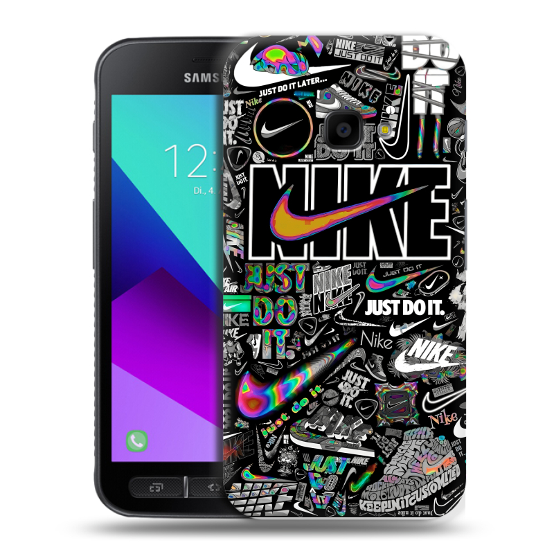 Пластиковый чехол на Samsung Galaxy Xcover 4 с принтом Найк Пластиковый чехол на Samsung Galaxy Xcover 4 с принтом Найк