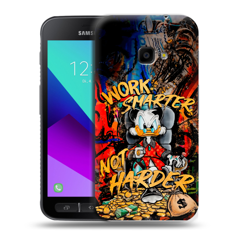 Пластиковый чехол на Samsung Galaxy Xcover 4 с принтом Дональд Дак Деньги Пластиковый чехол на Samsung Galaxy Xcover 4 с принтом Дональд Дак Деньги