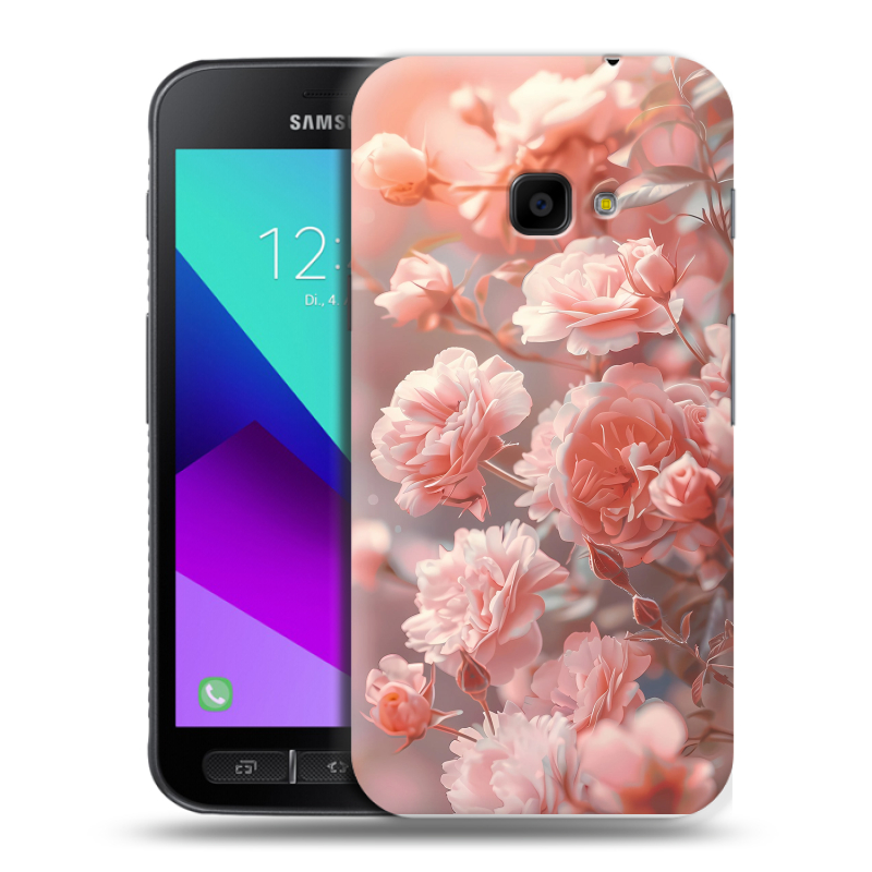 Пластиковый чехол на Samsung Galaxy Xcover 4 с принтом Розовые розы Пластиковый чехол на Samsung Galaxy Xcover 4 с принтом Розовые розы