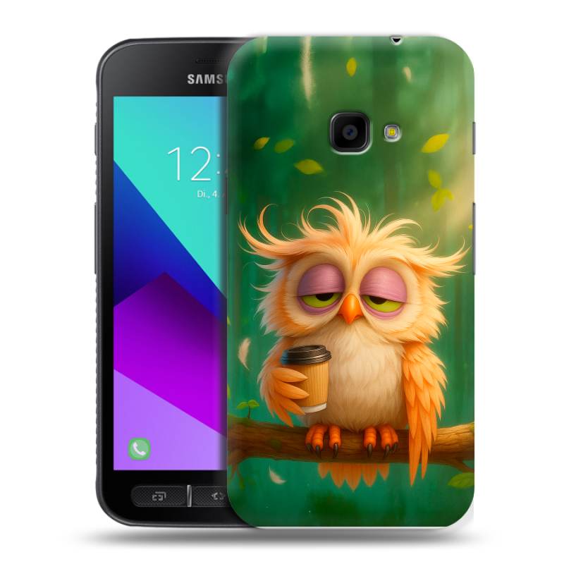 Пластиковый чехол на Samsung Galaxy Xcover 4 с принтом сова Пластиковый чехол на Samsung Galaxy Xcover 4 с принтом сова