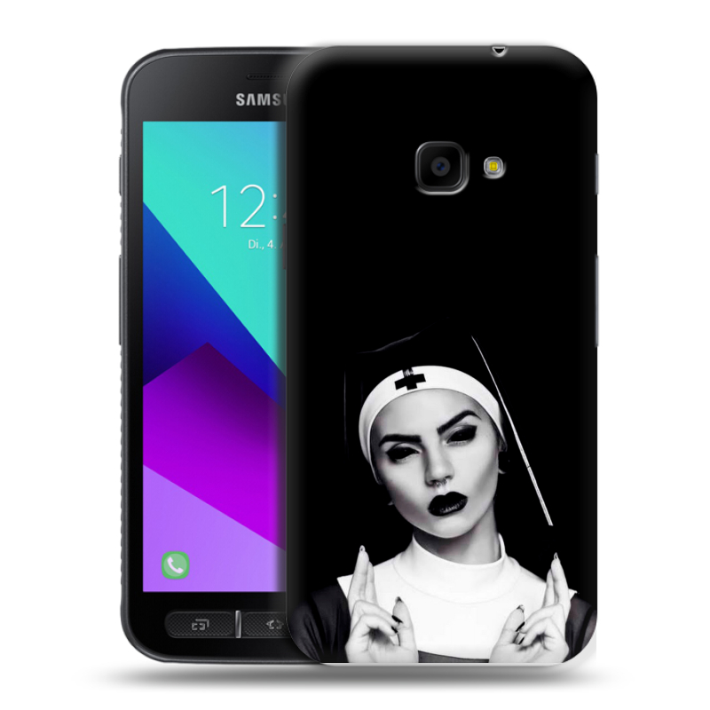 Пластиковый чехол на Samsung Galaxy Xcover 4 с принтом монашка Пластиковый чехол на Samsung Galaxy Xcover 4 с принтом монашка