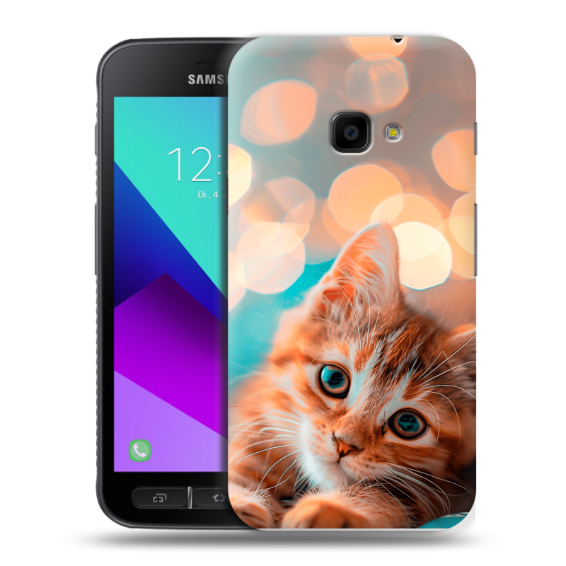 Пластиковый чехол на Samsung Galaxy Xcover 4 с принтом котик Пластиковый чехол на Samsung Galaxy Xcover 4 с принтом котик