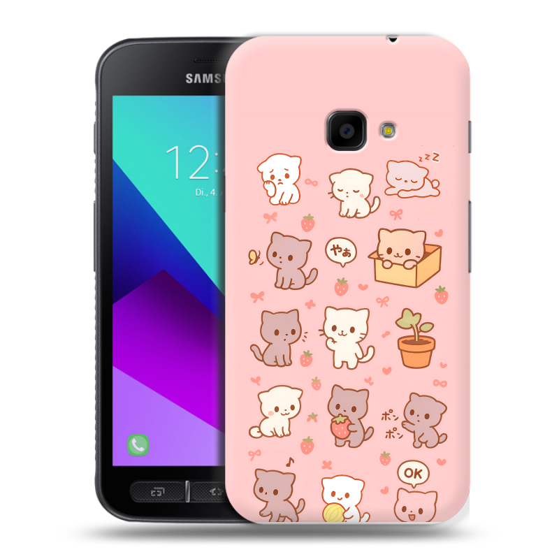 Пластиковый чехол на Samsung Galaxy Xcover 4 с принтом Hello Kitty Хелоу Кити Пластиковый чехол на Samsung Galaxy Xcover 4 с принтом Hello Kitty Хелоу Кити