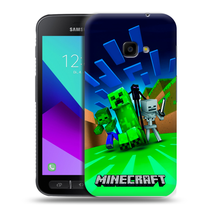 Пластиковый чехол на Samsung Galaxy Xcover 4 с принтом Майнкрафт Пластиковый чехол на Samsung Galaxy Xcover 4 с принтом Майнкрафт