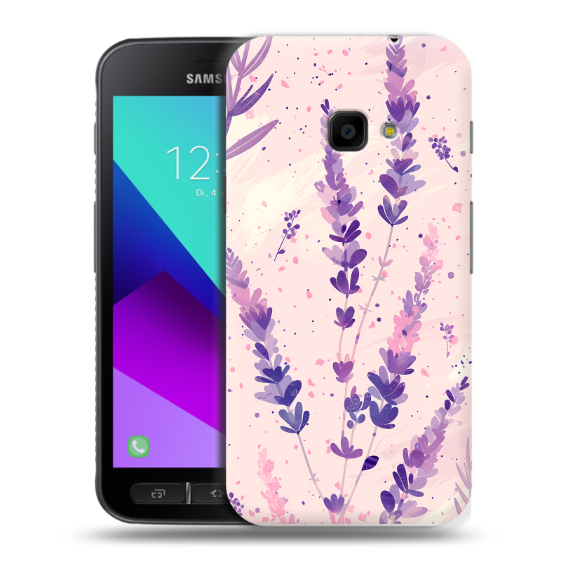 Пластиковый чехол на Samsung Galaxy Xcover 4 с принтом цветы лаванда Пластиковый чехол на Samsung Galaxy Xcover 4 с принтом цветы лаванда