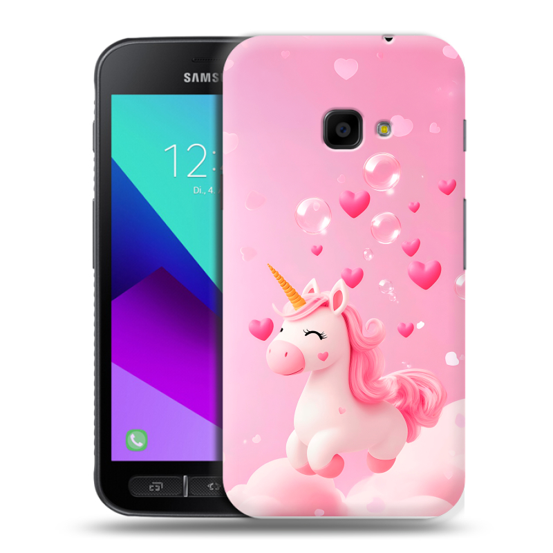 Пластиковый чехол на Samsung Galaxy Xcover 4 с принтом Единорог Пластиковый чехол на Samsung Galaxy Xcover 4 с принтом Единорог