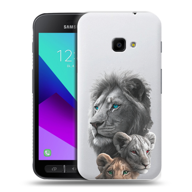 Пластиковый чехол на Samsung Galaxy Xcover 4 с принтом Львы Пластиковый чехол на Samsung Galaxy Xcover 4 с принтом Львы