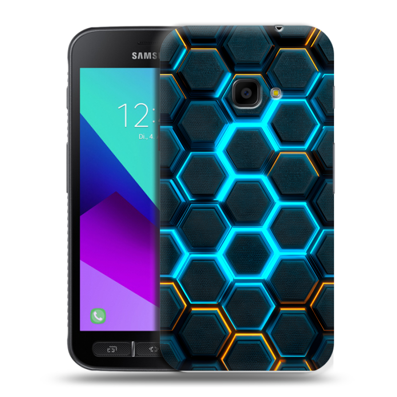 Пластиковый чехол на Samsung Galaxy Xcover 4 с принтом Неоновые соты Пластиковый чехол на Samsung Galaxy Xcover 4 с принтом Неоновые соты