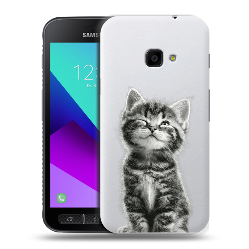 Пластиковый чехол на Samsung Galaxy Xcover 4 с принтом Котенок Пластиковый чехол на Samsung Galaxy Xcover 4 с принтом Котенок