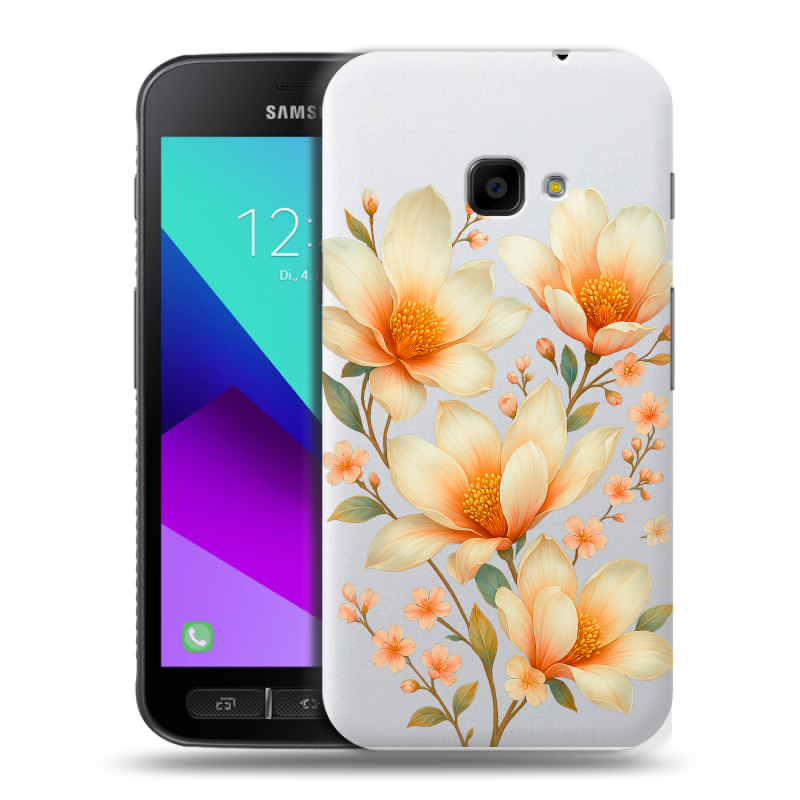 Пластиковый чехол на Samsung Galaxy Xcover 4 с принтом Цветы Пластиковый чехол на Samsung Galaxy Xcover 4 с принтом Цветы