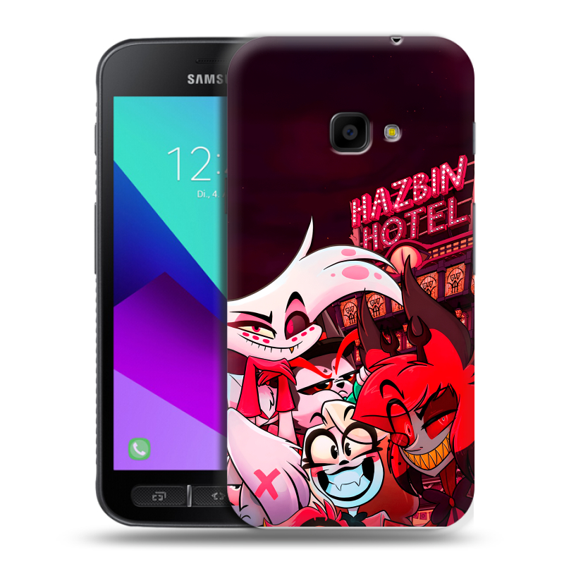 Пластиковый чехол на Samsung Galaxy Xcover 4 с принтом Hazbin Hotel Отель Хазбин Пластиковый чехол на Samsung Galaxy Xcover 4 с принтом Hazbin Hotel Отель Хазбин