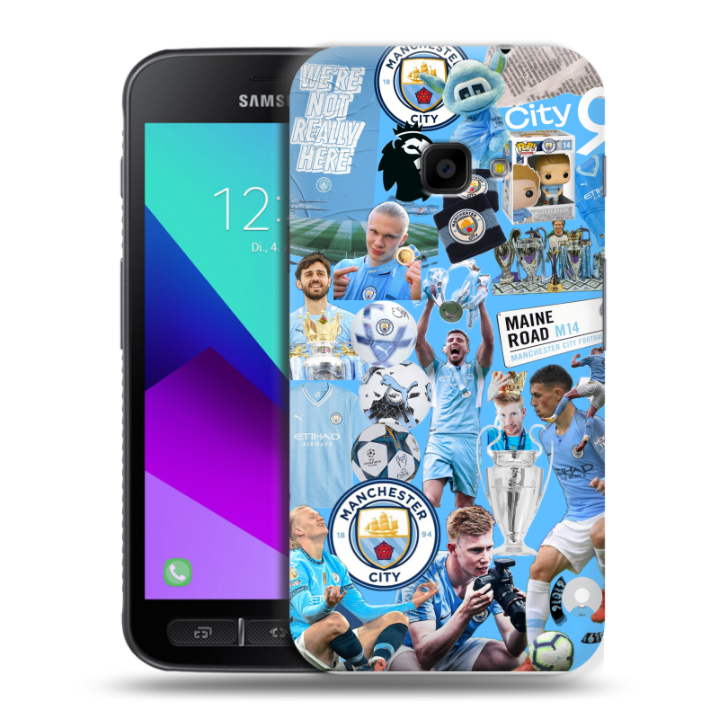 Пластиковый чехол на Samsung Galaxy Xcover 4 с принтом Man City Манчестер Сити Пластиковый чехол на Samsung Galaxy Xcover 4 с принтом Man City Манчестер Сити