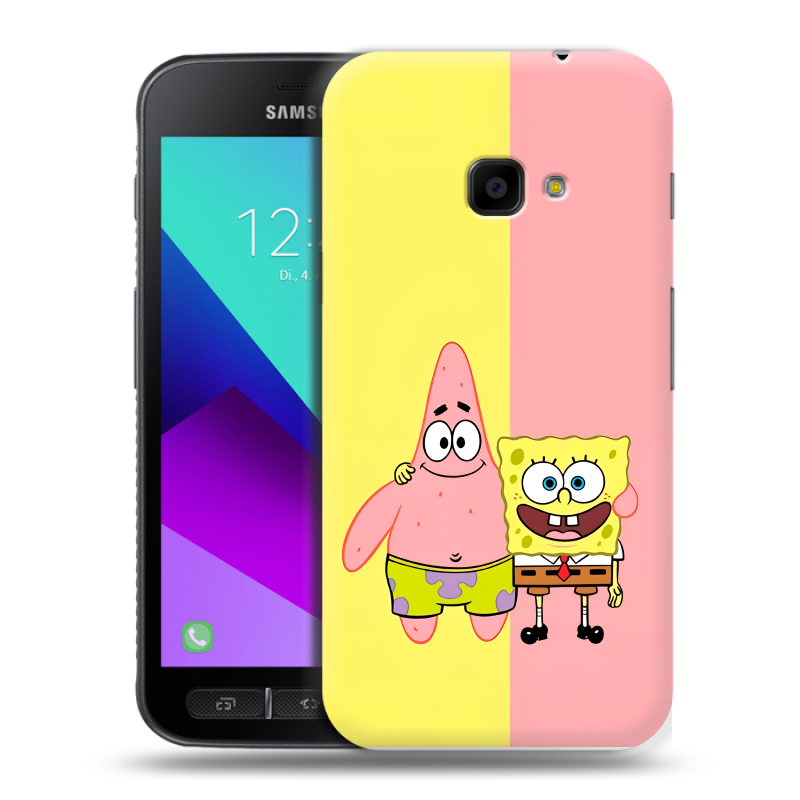 Пластиковый чехол на Samsung Galaxy Xcover 4 с принтом Спанч боб Спанчбоб Пластиковый чехол на Samsung Galaxy Xcover 4 с принтом Спанч боб Спанчбоб