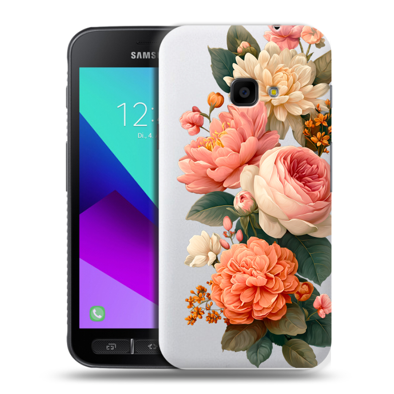 Пластиковый чехол на Samsung Galaxy Xcover 4 с принтом цветы Пластиковый чехол на Samsung Galaxy Xcover 4 с принтом цветы