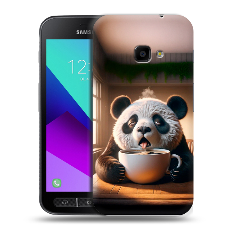 Пластиковый чехол на Samsung Galaxy Xcover 4 с принтом смешная панда Пластиковый чехол на Samsung Galaxy Xcover 4 с принтом смешная панда