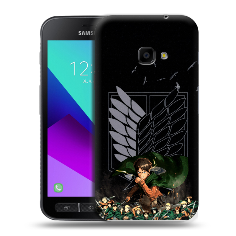 Пластиковый чехол на Samsung Galaxy Xcover 4 с принтом Атака титанов Пластиковый чехол на Samsung Galaxy Xcover 4 с принтом Атака титанов