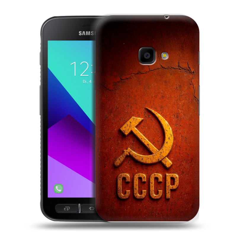 Пластиковый чехол на Samsung Galaxy Xcover 4 с принтом Флаг Герб СССР Пластиковый чехол на Samsung Galaxy Xcover 4 с принтом Флаг Герб СССР