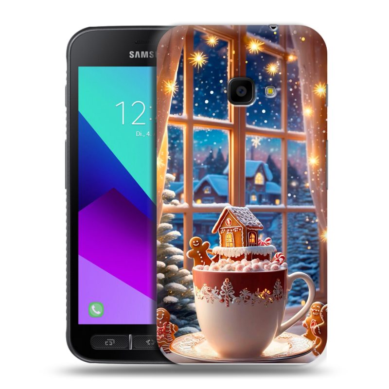 Пластиковый чехол на Samsung Galaxy Xcover 4 с принтом Новый год Пластиковый чехол на Samsung Galaxy Xcover 4 с принтом Новый год