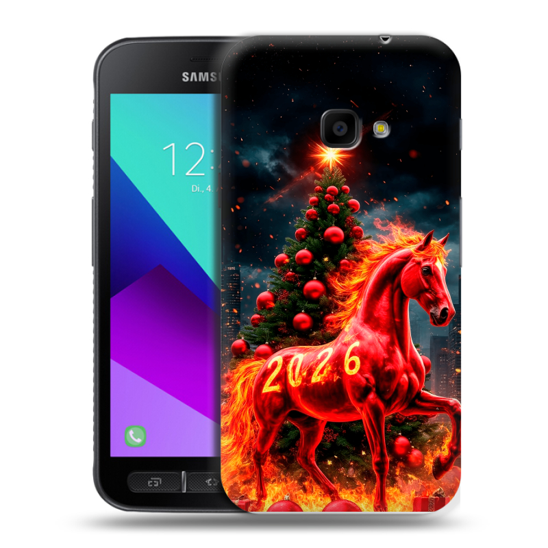 Пластиковый чехол на Samsung Galaxy Xcover 4 с принтом Новый год Пластиковый чехол на Samsung Galaxy Xcover 4 с принтом Новый год