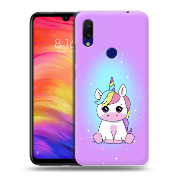 Силиконовый противоударный чехол на Xiaomi RedMi 7 с принтом Единорог Силиконовый противоударный чехол на Xiaomi RedMi 7 с принтом Единорог