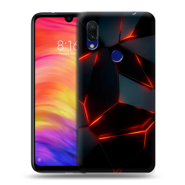 Силиконовый противоударный чехол на Xiaomi RedMi 7 с принтом Яркие абстракции Силиконовый противоударный чехол на Xiaomi RedMi 7 с принтом Яркие абстракции
