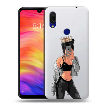 Силиконовый противоударный чехол на Xiaomi RedMi 7 с принтом Женские принты Силиконовый противоударный чехол на Xiaomi RedMi 7 с принтом Женские принты