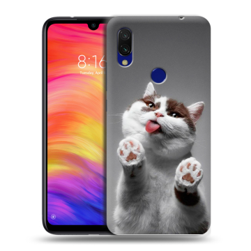 Силиконовый противоударный чехол на Xiaomi RedMi 7 с принтом Коты Силиконовый противоударный чехол на Xiaomi RedMi 7 с принтом Коты
