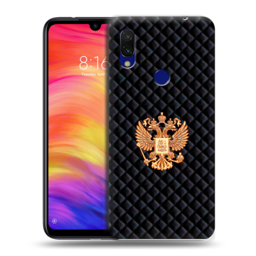 Силиконовый противоударный чехол на Xiaomi RedMi 7 с принтом Герб России принт Силиконовый противоударный чехол на Xiaomi RedMi 7 с принтом Герб России принт