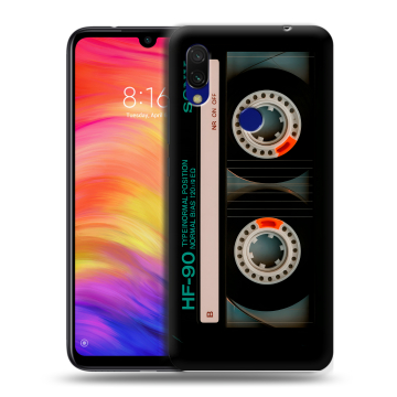 Силиконовый противоударный чехол на Xiaomi RedMi 7 с принтом Кассета Силиконовый противоударный чехол на Xiaomi RedMi 7 с принтом Кассета