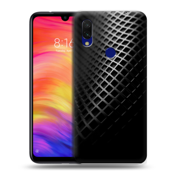 Силиконовый противоударный чехол на Xiaomi RedMi 7 с принтом Текстура металла Силиконовый противоударный чехол на Xiaomi RedMi 7 с принтом Текстура металла