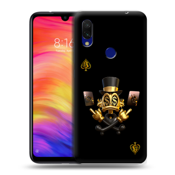 Силиконовый противоударный чехол на Xiaomi RedMi 7 с принтом Золотой скрудж макдак Силиконовый противоударный чехол на Xiaomi RedMi 7 с принтом Золотой скрудж макдак