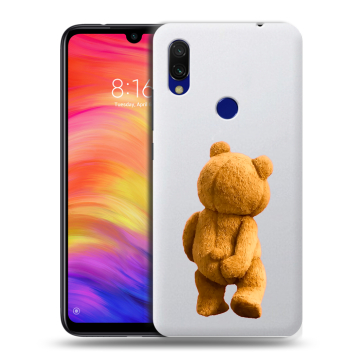 Силиконовый противоударный чехол на Xiaomi RedMi 7 с принтом Медведь Силиконовый противоударный чехол на Xiaomi RedMi 7 с принтом Медведь