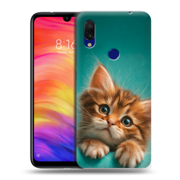 Силиконовый противоударный чехол на Xiaomi RedMi 7 с принтом котенок Силиконовый противоударный чехол на Xiaomi RedMi 7 с принтом котенок
