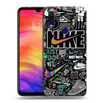 Силиконовый противоударный чехол на Xiaomi RedMi 7 с принтом Найк