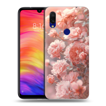 Силиконовый противоударный чехол на Xiaomi RedMi 7 с принтом Розовые розы Силиконовый противоударный чехол на Xiaomi RedMi 7 с принтом Розовые розы