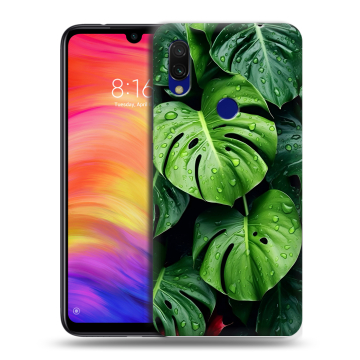 Силиконовый противоударный чехол на Xiaomi RedMi 7 с принтом Листья Силиконовый противоударный чехол на Xiaomi RedMi 7 с принтом Листья