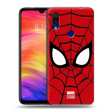 Силиконовый противоударный чехол на Xiaomi RedMi 7 с принтом человек паук spiderman