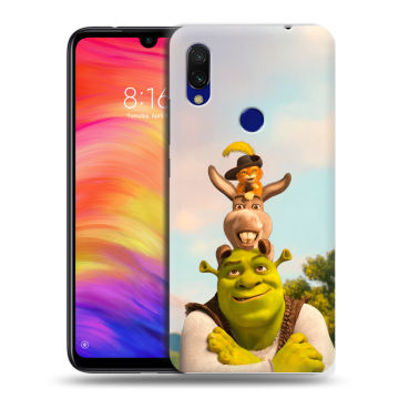 Силиконовый противоударный чехол на Xiaomi RedMi 7 с принтом Шрек Shrek