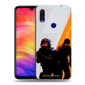Силиконовый противоударный чехол на Xiaomi RedMi 7 с принтом Контер страйк Counter strike Силиконовый противоударный чехол на Xiaomi RedMi 7 с принтом Контер страйк Counter strike