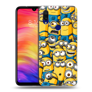 Силиконовый противоударный чехол на Xiaomi RedMi 7 с принтом Миньоны Силиконовый противоударный чехол на Xiaomi RedMi 7 с принтом Миньоны