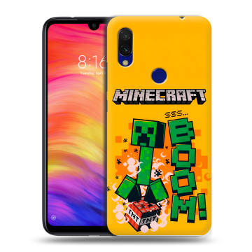 Силиконовый противоударный чехол на Xiaomi RedMi 7 с принтом Майнкрафт Minecraft Силиконовый противоударный чехол на Xiaomi RedMi 7 с принтом Майнкрафт Minecraft