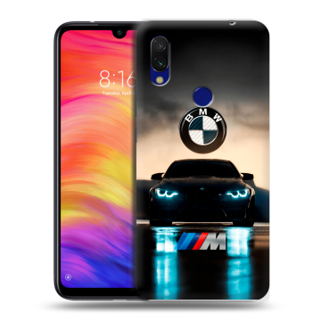 Силиконовый противоударный чехол на Xiaomi RedMi 7 с принтом БМВ BMW