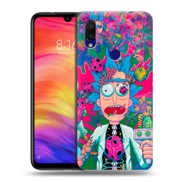 Силиконовый противоударный чехол на Xiaomi RedMi 7 с принтом Рик и Морти Rick Morty Силиконовый противоударный чехол на Xiaomi RedMi 7 с принтом Рик и Морти Rick Morty