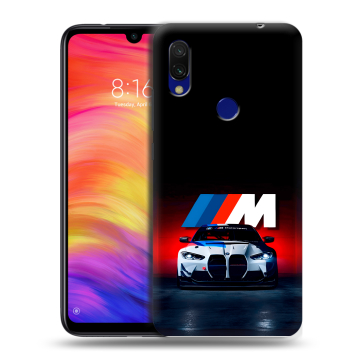 Силиконовый противоударный чехол на Xiaomi RedMi 7 с принтом БМВ BMW