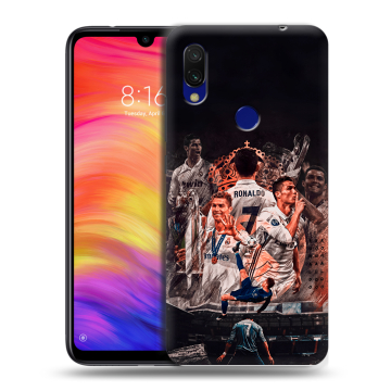 Силиконовый противоударный чехол на Xiaomi RedMi 7 с принтом Реал Роналдо Real Ronaldo Силиконовый противоударный чехол на Xiaomi RedMi 7 с принтом Реал Роналдо Real Ronaldo