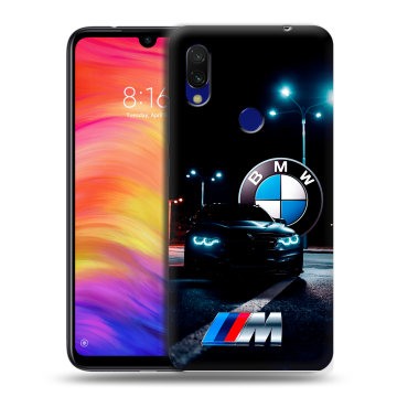 Силиконовый противоударный чехол на Xiaomi RedMi 7 с принтом БМВ BMW