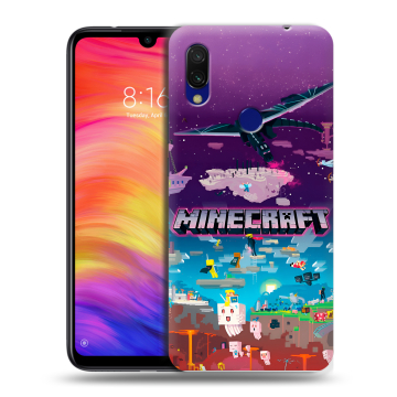 Силиконовый противоударный чехол на Xiaomi RedMi 7 с принтом Майнкрафт Minecraft Силиконовый противоударный чехол на Xiaomi RedMi 7 с принтом Майнкрафт Minecraft