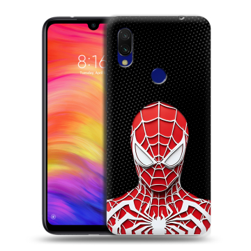 Силиконовый противоударный чехол на Xiaomi RedMi 7 с принтом человек паук spiderman Силиконовый противоударный чехол на Xiaomi RedMi 7 с принтом человек паук spiderman